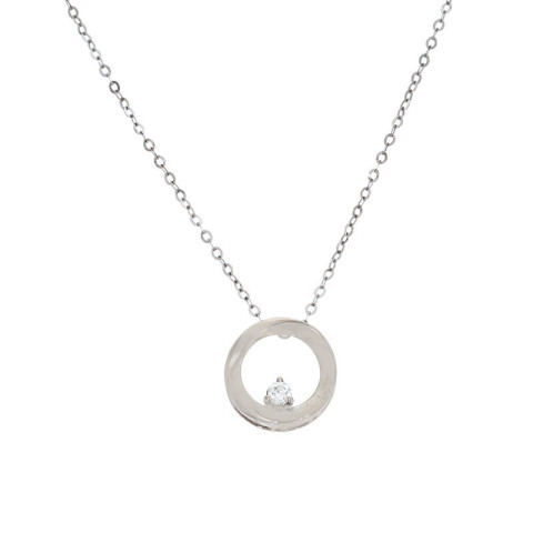 Colier, Aur Alb, 18 k, 1.13 gr, cu Diamante, Cod Produs: 824137 - 2