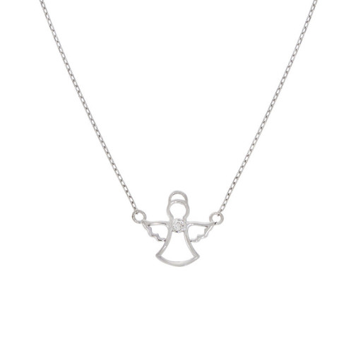 Colier, Aur Alb, 14 k, 1.32 gr, cu Diamante, Cod Produs: 825617 - 2