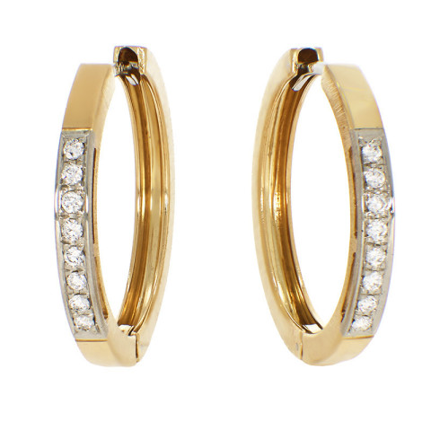 Cercei, Aur Mixt, 18 k, 10.18 gr, cu Diamante, Cod Produs: 825896 - 2