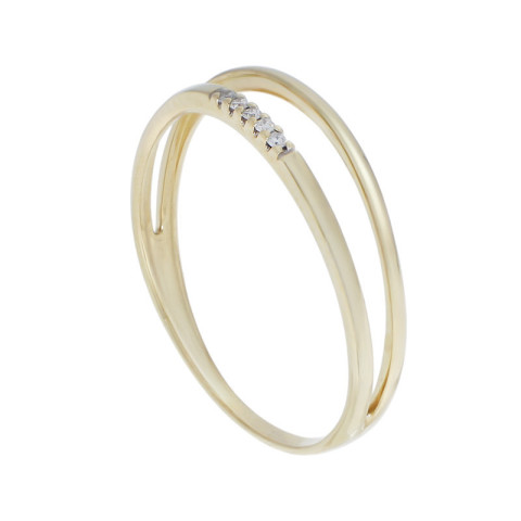 Inel, Aur Galben, 14 k, 1.49 gr, cu Diamante, Cod Produs: 827027 - 2