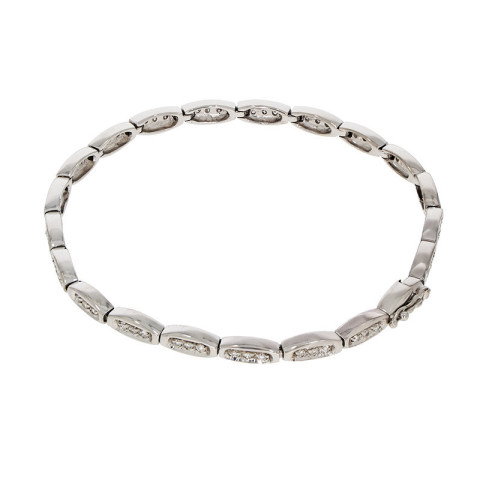Bratara, Aur Alb, 18 k, 12.13 gr, cu Diamante, Cod Produs: 829832 - 2