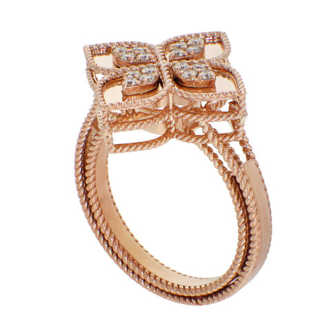 Inel, Aur Roz, 18 k, 6.26 gr, cu Diamante, Cod Produs: 833528 - 2