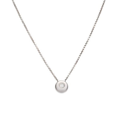 Colier, Aur Alb, 18 k, 1.8 gr, cu Diamante, Cod Produs: 834321 - 2