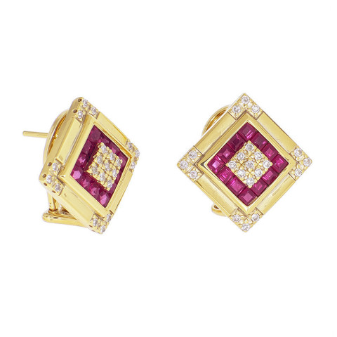 Cercei, Aur Galben, 14 k, 7.79 gr, cu Diamante, Cod Produs: 835032 - 2