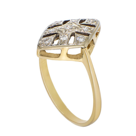 Inel, Aur Galben, 14 k, 2.28 gr, cu Diamante, Cod Produs: 837159 - 2