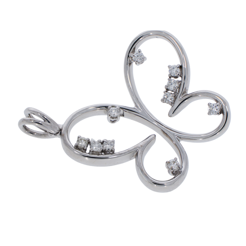 Pandantiv, Aur Alb, 18 k, 4.25 gr, cu Diamante, Cod Produs: 838274 - 2