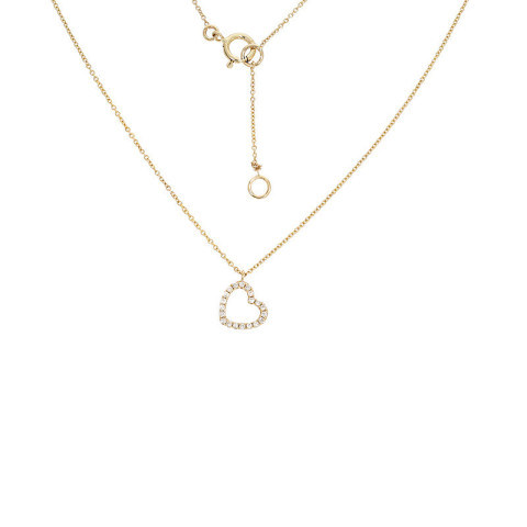 Colier, Aur Galben, 14 k, 1.04 gr, cu Diamante, Cod Produs: 839115 - 2