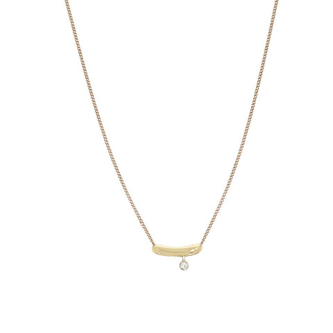 Colier, Aur Mixt, 14 k, 2.05 gr, cu Diamante, Cod Produs: 840757 - 1