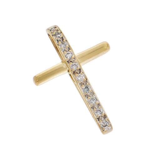 Pandantiv Cruce, Aur Galben, 18 k, 2.51 gr, cu Diamante, Cod Produs: 841346 - 2
