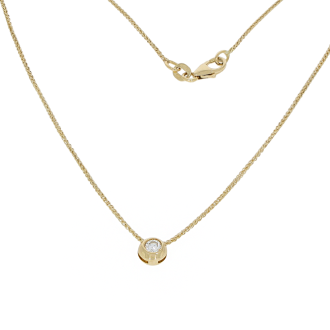 Colier, Aur Galben, 18 k, 3.01 gr, cu Diamante, Cod Produs: 843895 - 2