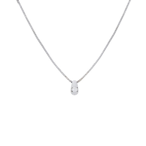 Colier, Aur Alb, 18 k, 2.17 gr, cu Diamante, Cod Produs: 845016 - 2