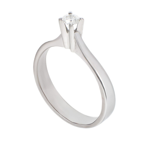 Inel De Logodna, Aur Alb, 18 k, 3.8 gr, cu Diamante, Cod Produs: 851936 - 2
