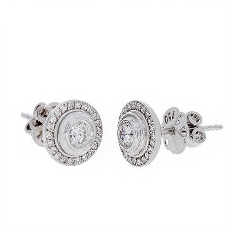 Cercei, Aur Alb, 18 k, 5.85 gr, cu Diamante, Cod Produs: 855460 - 2