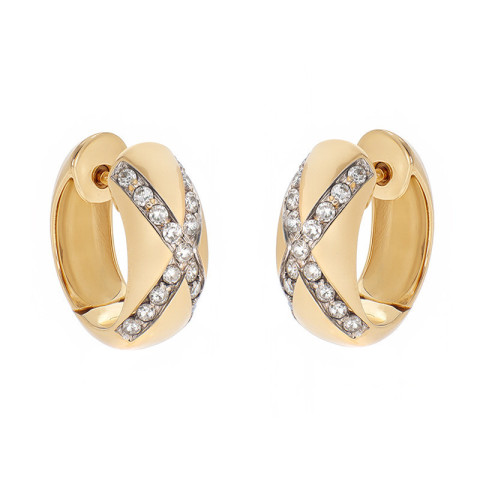 Cercei, Aur Galben, 14 k, 4.9 gr, cu Diamante, Cod Produs: 862143 - 2