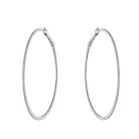 Cercei, Aur Alb, 18 k, 9.93 gr, cu Diamante, Cod Produs: 862556 - 2