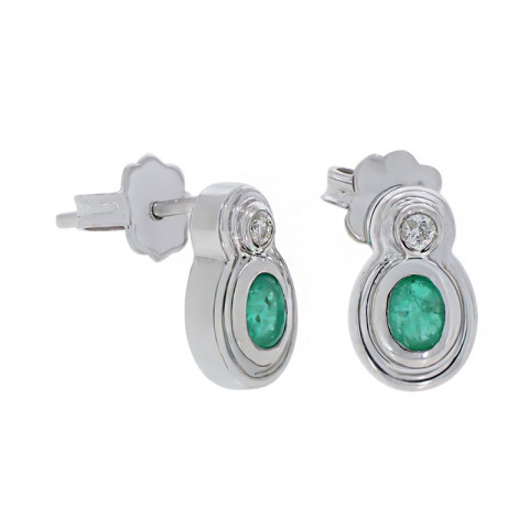 Cercei, Aur Alb, 18 k, 3.67 gr, cu Diamante, Cod Produs: 862565 - 2