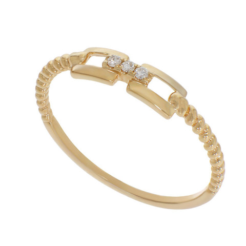 Inel, Aur Galben, 14 k, 0.91 gr, cu Diamante, Cod Produs: 862946 - 2