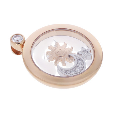 Pandantiv, Aur Mixt, 18 k, 9.75 gr, cu Diamante, Cod Produs: 863008 - 2