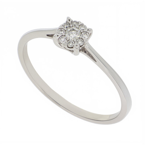 Inel, Aur Alb, 14 k, 1.23 gr, cu Diamante, Cod Produs: 863963 - 2