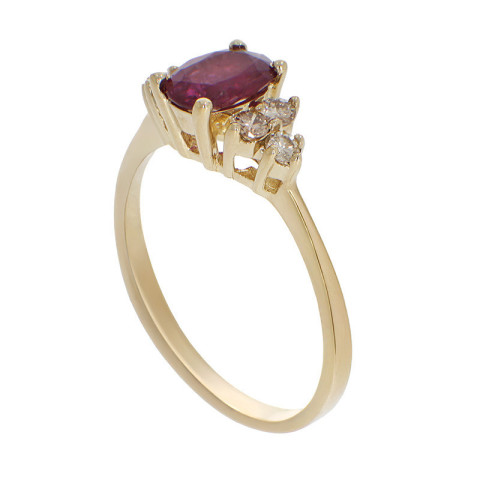 Inel, Aur Galben, 14 k, 2.37 gr, cu Diamante, Cod Produs: 866812 - 2