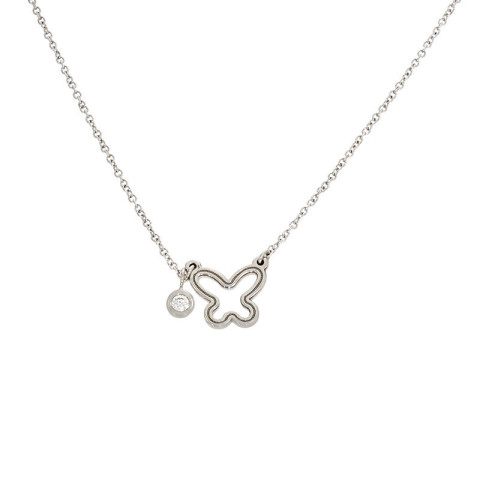Colier, Aur Alb, 14 k, 1.05 gr, cu Diamante, Cod Produs: 868263 - 2